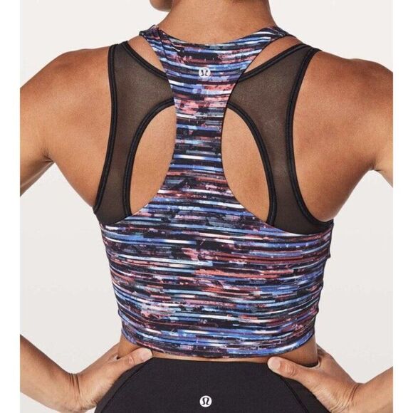 Lululemon Break Free Tank Hinshu Alpine White Crop Nulux Size 4 - Picture 3 of 10